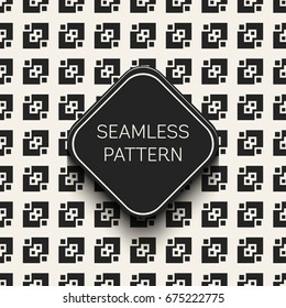 Abstract concept vector monochrome geometric pattern. Black and white minimal background. Creative illustration template. Seamless stylish texture. For wallpaper, surface, web design, textile, decor