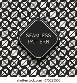 Abstract concept vector monochrome geometric pattern. Black and white minimal background. Creative illustration template. Seamless stylish texture. For wallpaper, surface, web design, textile, decor