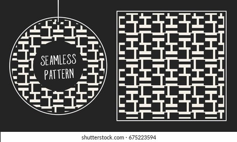 Abstract concept vector monochrome geometric pattern. Black and white minimal background. Creative illustration template. Seamless stylish texture. For wallpaper, surface, web design, textile, decor