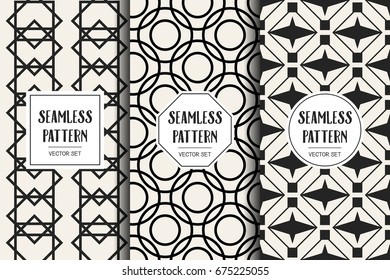 Abstract concept vector monochrome geometric pattern. Black and white minimal background. Creative illustration template. Seamless stylish texture. For wallpaper, surface, web design, textile, decor