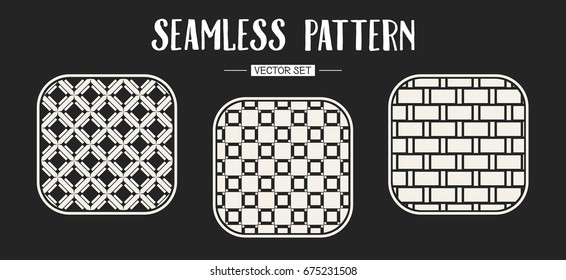 Abstract concept vector monochrome geometric pattern. Black and white minimal background. Creative illustration template. Seamless stylish texture. For wallpaper, surface, web design, textile, decor
