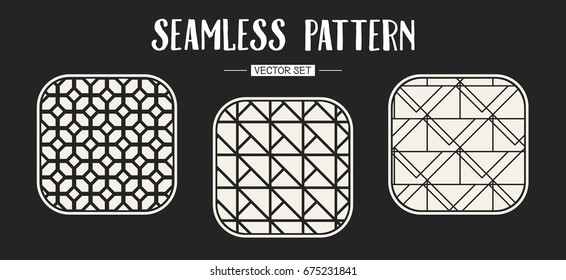 Abstract concept vector monochrome geometric pattern. Black and white minimal background. Creative illustration template. Seamless stylish texture. For wallpaper, surface, web design, textile, decor