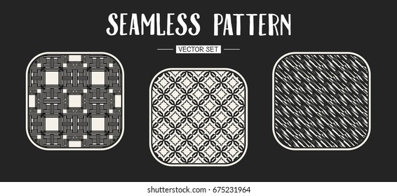 Abstract concept vector monochrome geometric pattern. Black and white minimal background. Creative illustration template. Seamless stylish texture. For wallpaper, surface, web design, textile, decor