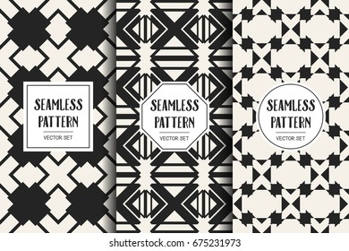 Abstract concept vector monochrome geometric pattern. Black and white minimal background. Creative illustration template. Seamless stylish texture. For wallpaper, surface, web design, textile, decor