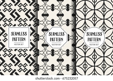Abstract concept vector monochrome geometric pattern. Black and white minimal background. Creative illustration template. Seamless stylish texture. For wallpaper, surface, web design, textile, decor