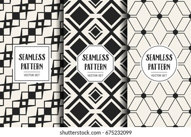 Abstract concept vector monochrome geometric pattern. Black and white minimal background. Creative illustration template. Seamless stylish texture. For wallpaper, surface, web design, textile, decor
