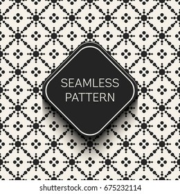 Abstract concept vector monochrome geometric pattern. Black and white minimal background. Creative illustration template. Seamless stylish texture. For wallpaper, surface, web design, textile, decor