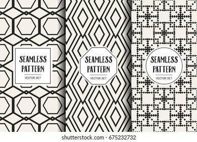 Abstract concept vector monochrome geometric pattern. Black and white minimal background. Creative illustration template. Seamless stylish texture. For wallpaper, surface, web design, textile, decor