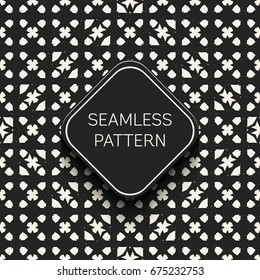 Abstract concept vector monochrome geometric pattern. Black and white minimal background. Creative illustration template. Seamless stylish texture. For wallpaper, surface, web design, textile, decor
