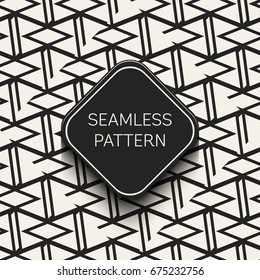 Abstract concept vector monochrome geometric pattern. Black and white minimal background. Creative illustration template. Seamless stylish texture. For wallpaper, surface, web design, textile, decor