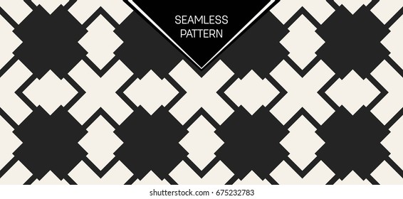 Abstract concept vector monochrome geometric pattern. Black and white minimal background. Creative illustration template. Seamless stylish texture. For wallpaper, surface, web design, textile, decor