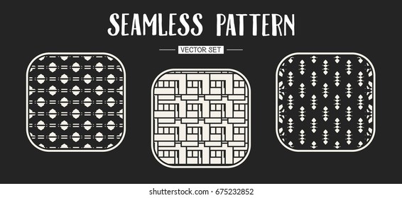Abstract concept vector monochrome geometric pattern. Black and white minimal background. Creative illustration template. Seamless stylish texture. For wallpaper, surface, web design, textile, decor