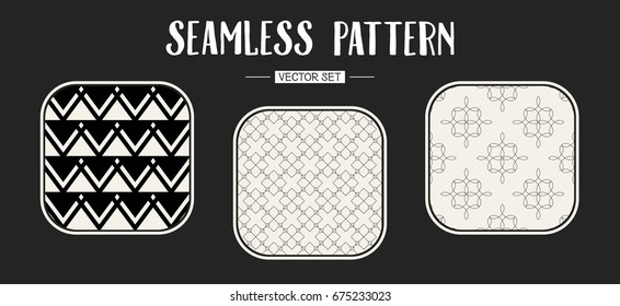 Abstract concept vector monochrome geometric pattern. Black and white minimal background. Creative illustration template. Seamless stylish texture. For wallpaper, surface, web design, textile, decor