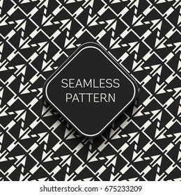 Abstract concept vector monochrome geometric pattern. Black and white minimal background. Creative illustration template. Seamless stylish texture. For wallpaper, surface, web design, textile, decor