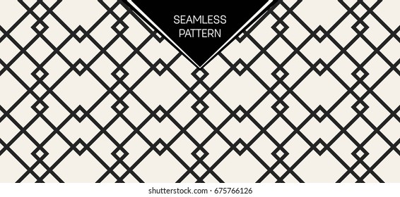 Abstract concept vector monochrome geometric pattern. Black and white minimal background. Creative illustration template. Seamless stylish texture. For wallpaper, surface, web design, textile, decor
