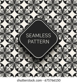 Abstract concept vector monochrome geometric pattern. Black and white minimal background. Creative illustration template. Seamless stylish texture. For wallpaper, surface, web design, textile, decor