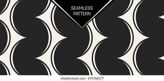 Abstract concept vector monochrome geometric pattern. Black and white minimal background. Creative illustration template. Seamless stylish texture. For wallpaper, surface, web design, textile, decor