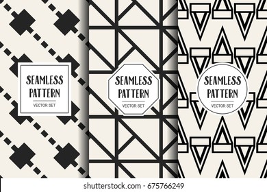 Abstract concept vector monochrome geometric pattern. Black and white minimal background. Creative illustration template. Seamless stylish texture. For wallpaper, surface, web design, textile, decor