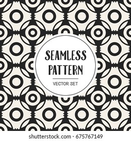 Abstract concept vector monochrome geometric pattern. Black and white minimal background. Creative illustration template. Seamless stylish texture. For wallpaper, surface, web design, textile, decor