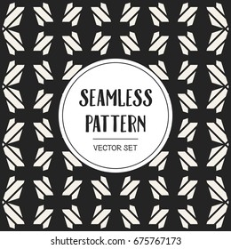 Abstract concept vector monochrome geometric pattern. Black and white minimal background. Creative illustration template. Seamless stylish texture. For wallpaper, surface, web design, textile, decor