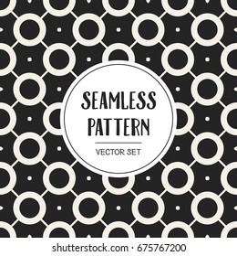 Abstract concept vector monochrome geometric pattern. Black and white minimal background. Creative illustration template. Seamless stylish texture. For wallpaper, surface, web design, textile, decor