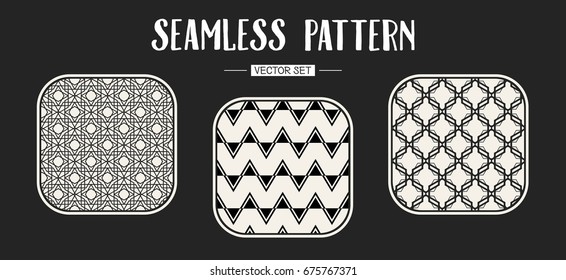 Abstract concept vector monochrome geometric pattern. Black and white minimal background. Creative illustration template. Seamless stylish texture. For wallpaper, surface, web design, textile, decor