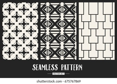 Abstract concept vector monochrome geometric pattern. Black and white minimal background. Creative illustration template. Seamless stylish texture. For wallpaper, surface, web design, textile, decor