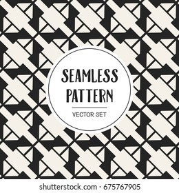 Abstract concept vector monochrome geometric pattern. Black and white minimal background. Creative illustration template. Seamless stylish texture. For wallpaper, surface, web design, textile, decor