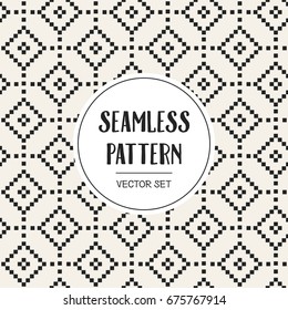 Abstract concept vector monochrome geometric pattern. Black and white minimal background. Creative illustration template. Seamless stylish texture. For wallpaper, surface, web design, textile, decor