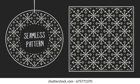 Abstract concept vector monochrome geometric pattern. Black and white minimal background. Creative illustration template. Seamless stylish texture. For wallpaper, surface, web design, textile, decor
