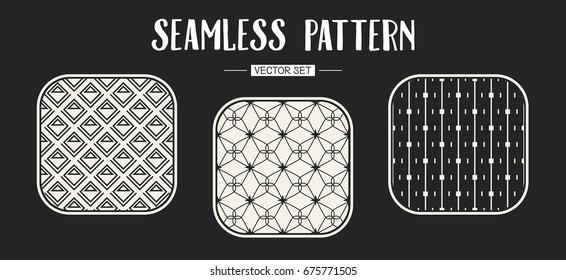 Abstract concept vector monochrome geometric pattern. Black and white minimal background. Creative illustration template. Seamless stylish texture. For wallpaper, surface, web design, textile, decor