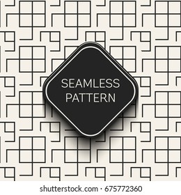Abstract concept vector monochrome geometric pattern. Black and white minimal background. Creative illustration template. Seamless stylish texture. For wallpaper, surface, web design, textile, decor