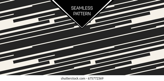 Abstract concept vector monochrome geometric pattern. Black and white minimal background. Creative illustration template. Seamless stylish texture. For wallpaper, surface, web design, textile, decor