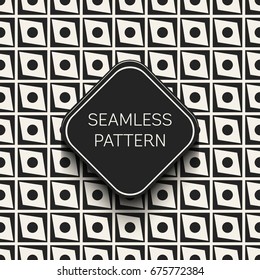 Abstract concept vector monochrome geometric pattern. Black and white minimal background. Creative illustration template. Seamless stylish texture. For wallpaper, surface, web design, textile, decor