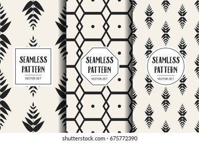 Abstract concept vector monochrome geometric pattern. Black and white minimal background. Creative illustration template. Seamless stylish texture. For wallpaper, surface, web design, textile, decor