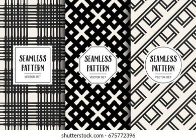 Abstract concept vector monochrome geometric pattern. Black and white minimal background. Creative illustration template. Seamless stylish texture. For wallpaper, surface, web design, textile, decor