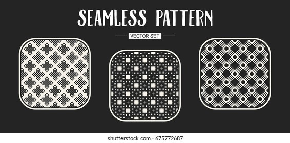 Abstract concept vector monochrome geometric pattern. Black and white minimal background. Creative illustration template. Seamless stylish texture. For wallpaper, surface, web design, textile, decor