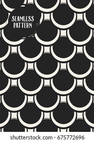 Abstract concept vector monochrome geometric pattern. Black and white minimal background. Creative illustration template. Seamless stylish texture. For wallpaper, surface, web design, textile, decor