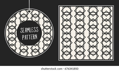 Abstract concept vector monochrome geometric pattern. Black and white minimal background. Creative illustration template. Seamless stylish texture. For wallpaper, surface, web design, textile, decor