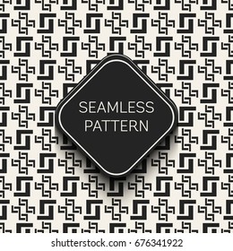 Abstract concept vector monochrome geometric pattern. Black and white minimal background. Creative illustration template. Seamless stylish texture. For wallpaper, surface, web design, textile, decor