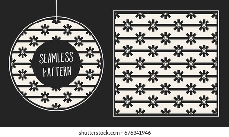 Abstract concept vector monochrome geometric pattern. Black and white minimal background. Creative illustration template. Seamless stylish texture. For wallpaper, surface, web design, textile, decor