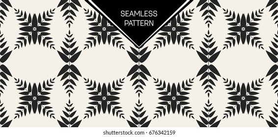 Abstract concept vector monochrome geometric pattern. Black and white minimal background. Creative illustration template. Seamless stylish texture. For wallpaper, surface, web design, textile, decor