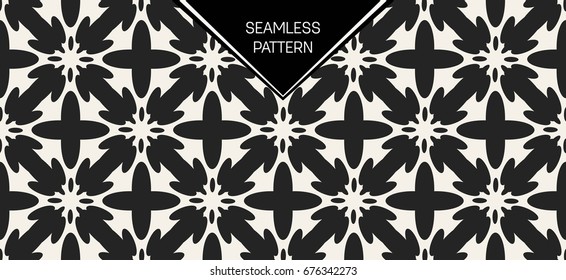 Abstract concept vector monochrome geometric pattern. Black and white minimal background. Creative illustration template. Seamless stylish texture. For wallpaper, surface, web design, textile, decor