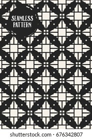 Abstract concept vector monochrome geometric pattern. Black and white minimal background. Creative illustration template. Seamless stylish texture. For wallpaper, surface, web design, textile, decor