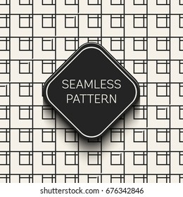 Abstract concept vector monochrome geometric pattern. Black and white minimal background. Creative illustration template. Seamless stylish texture. For wallpaper, surface, web design, textile, decor