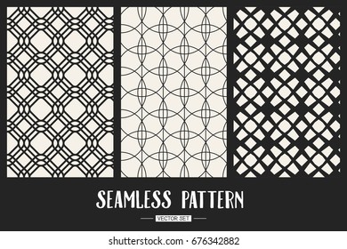 Abstract concept vector monochrome geometric pattern. Black and white minimal background. Creative illustration template. Seamless stylish texture. For wallpaper, surface, web design, textile, decor
