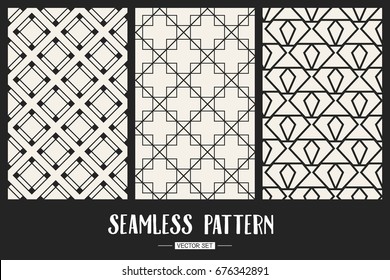 Abstract concept vector monochrome geometric pattern. Black and white minimal background. Creative illustration template. Seamless stylish texture. For wallpaper, surface, web design, textile, decor