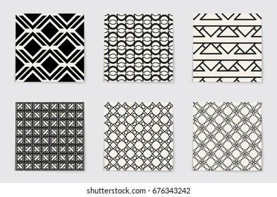 Abstract concept vector monochrome geometric pattern. Black and white minimal background. Creative illustration template. Seamless stylish texture. For wallpaper, surface, web design, textile, decor
