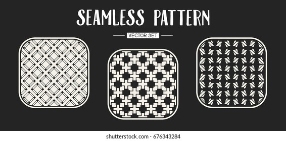 Abstract concept vector monochrome geometric pattern. Black and white minimal background. Creative illustration template. Seamless stylish texture. For wallpaper, surface, web design, textile, decor