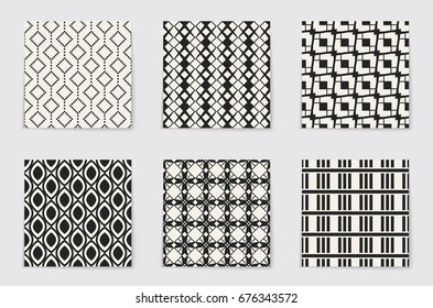 Abstract concept vector monochrome geometric pattern. Black and white minimal background. Creative illustration template. Seamless stylish texture. For wallpaper, surface, web design, textile, decor